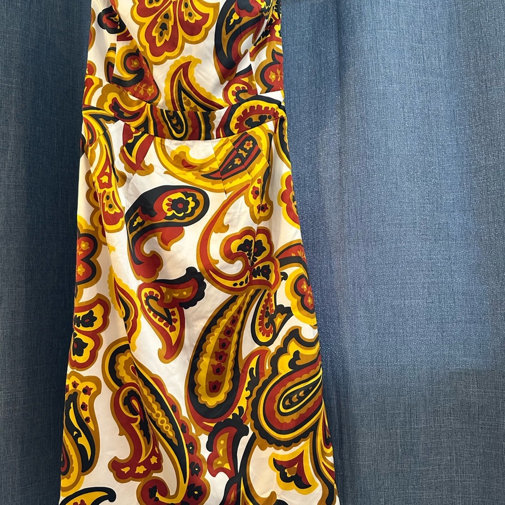 Banana Republic Strapless Dress - Yellow and Red Paisley